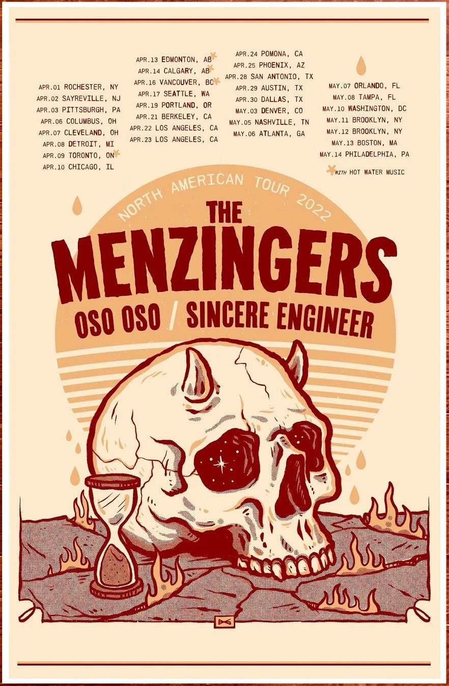 THE MENZINGERS OSO OSO SINCERE ENGINEER Tour 2022 POSTER | FRAME & SIZE OPTION THE MENZINGERS OSO OSO SINCERE ENGINEER Tour 2022 POSTER | FRAME & SIZE OPTION