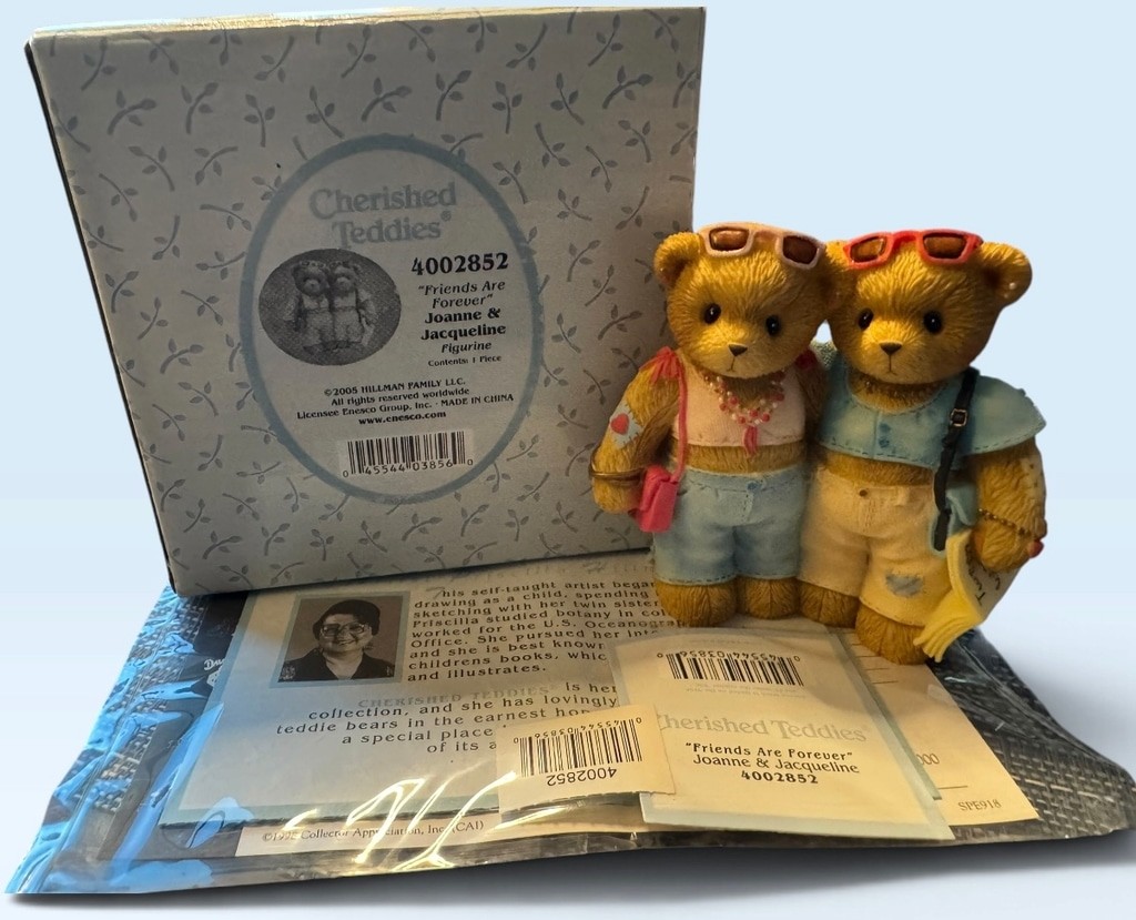 Cherished Teddies Joanne & Jacqueline Figurine Friends Are Forever #4002852 Cherished Teddies Joanne & Jacqueline Figurine Friends Are Forever #4002852