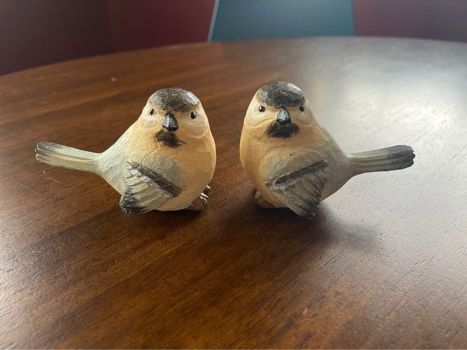 Ceramic Bird Figures Chickadees Set of 2 Ceramic Bird Figures Chickadees Set of 2