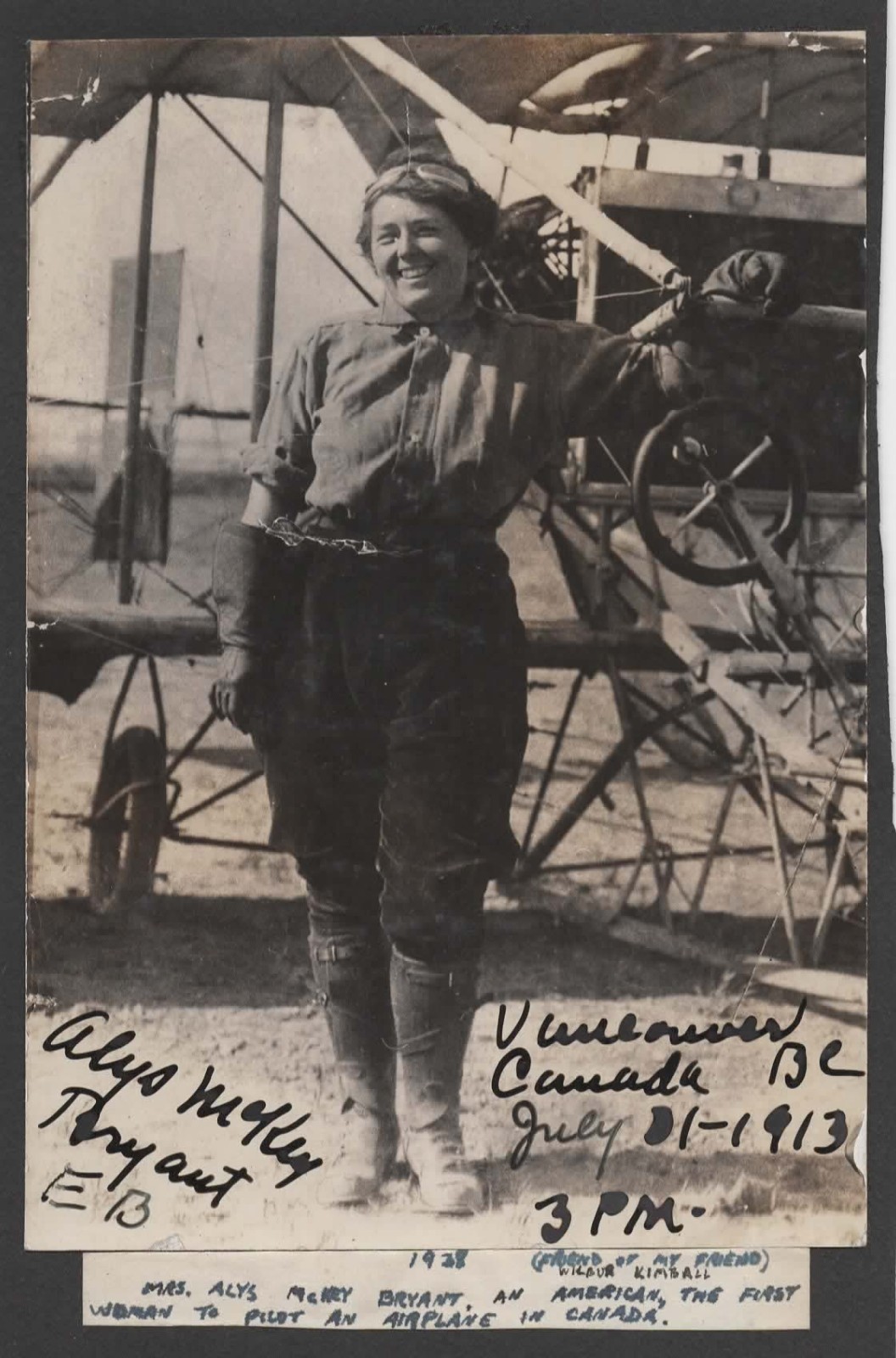 Alys McKey Bryant Canadian Woman Aviator 1st Flight 1912 ''Rare'' Signed Photo