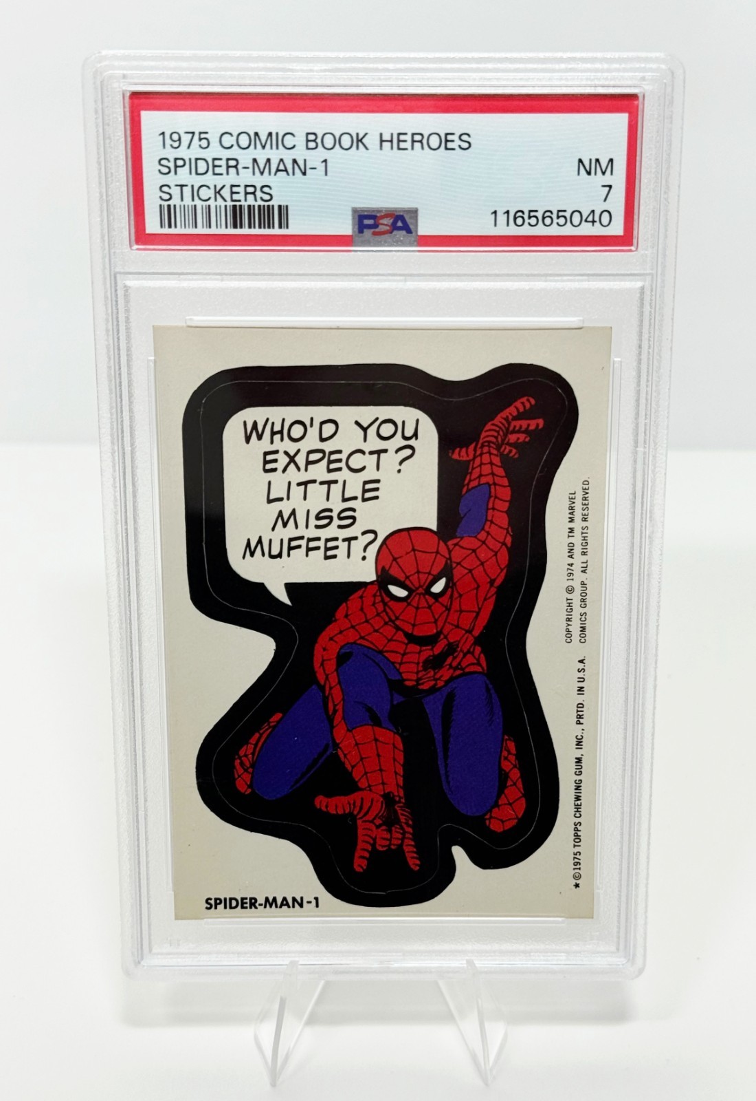 1975 Topps Marvel Comic Book Heroes Spider-Man #1 PSA 7 - Rare Tan Back