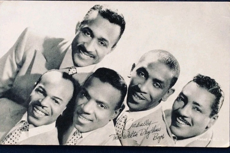 1950s The Delta Rhythm Boys Vintage Music Group Arcade Exhibit Card 3.5