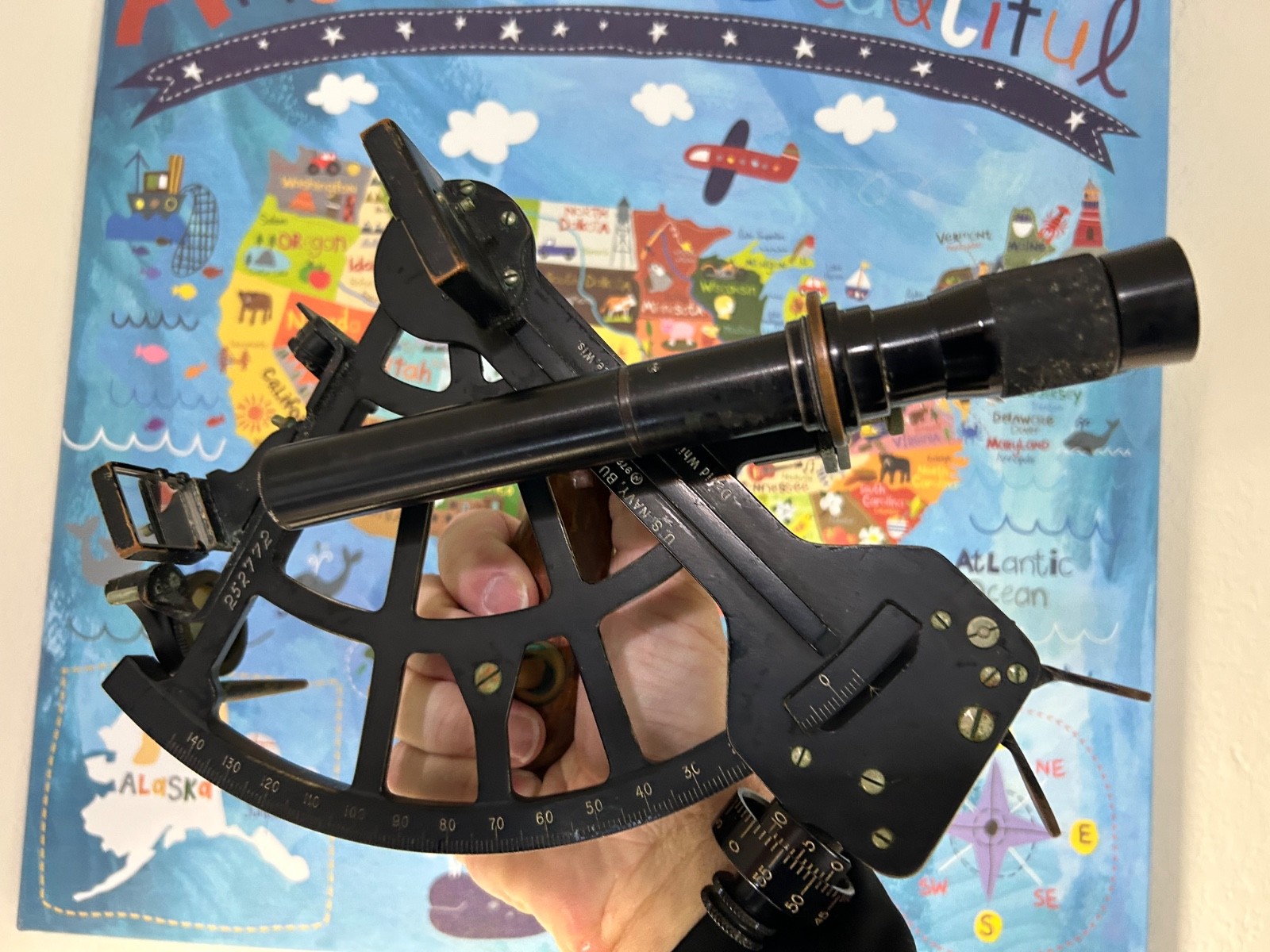 Rare Pre-WWII (1940) U.S. Navy Bureau of Navigation Mark II Sextant - White Co.