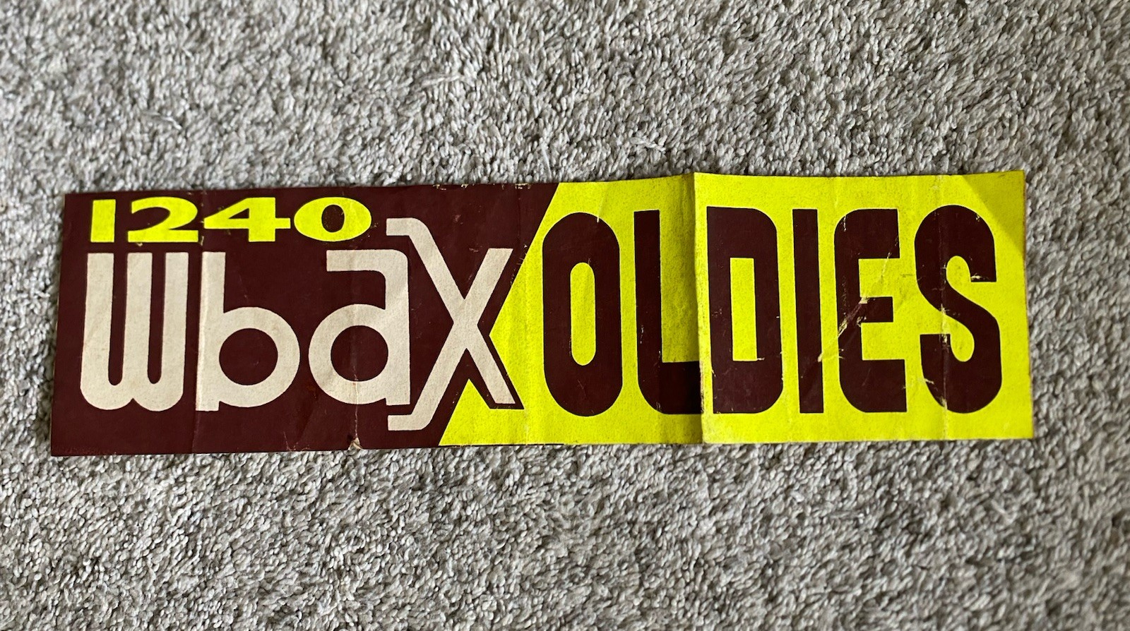 Vtg 1950'S WBAX 1240 AM Radio station Bumper sticker Wilkes Barre PA Oldies Rare Vtg 1950'S WBAX 1240 AM Radio station Bumper sticker Wilkes Barre PA Oldies Rare