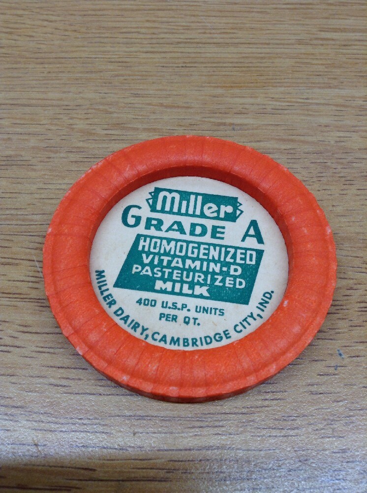 NEVER BEEN USED VINTAGE MILLER GRADE A MILK DAIRY BOTTLE CAP