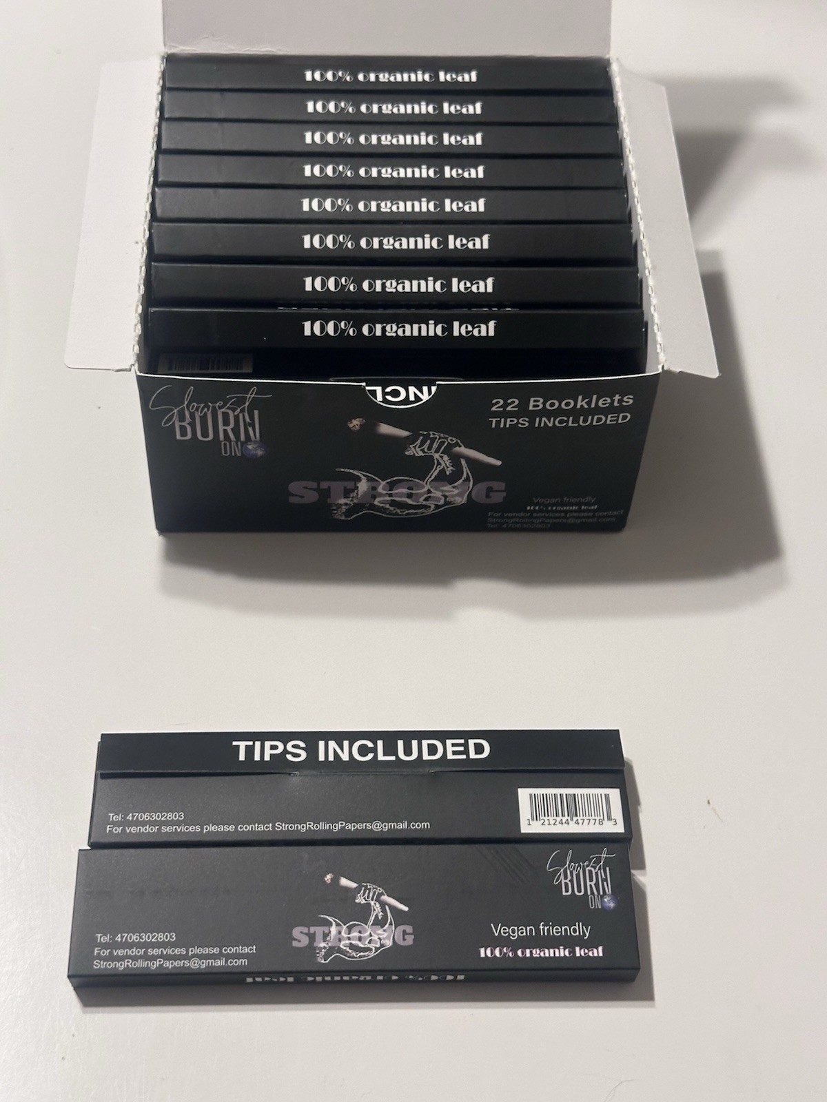 (2) booklets Strong Rolling Papers 100% Organic Leaf (Vegan Friendly) 