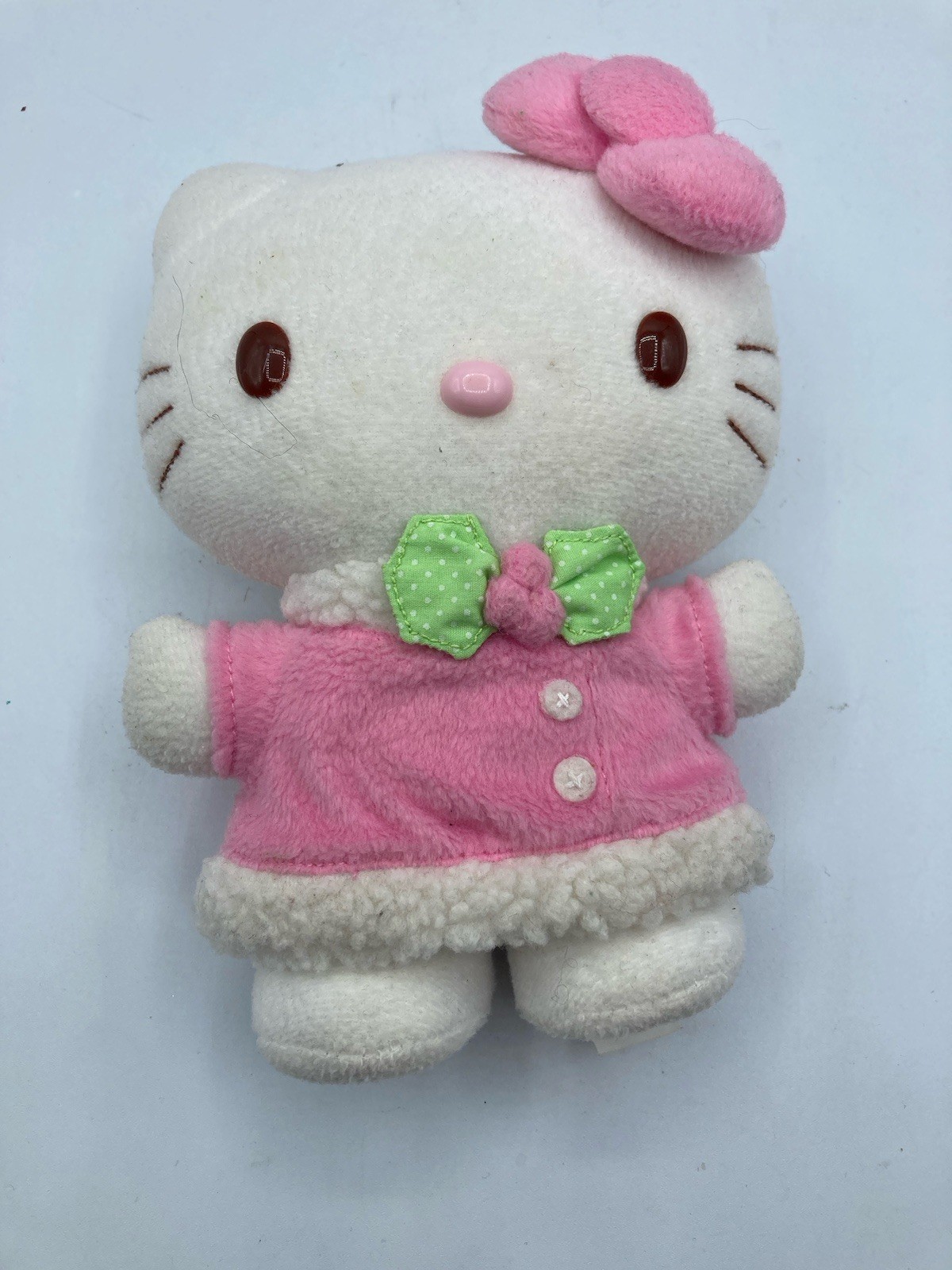 Hello Kitty and Friends Sanrio Pink Coat Christmas Plush Stands 2007 Toy Island