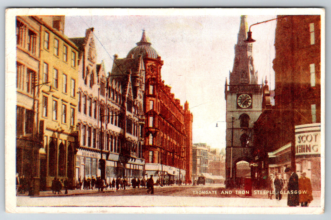 c1920s Irongate and Tron Steeple Glasgow England UK Britain Antique Postcard c1920s Irongate and Tron Steeple Glasgow England UK Britain Antique Postcard