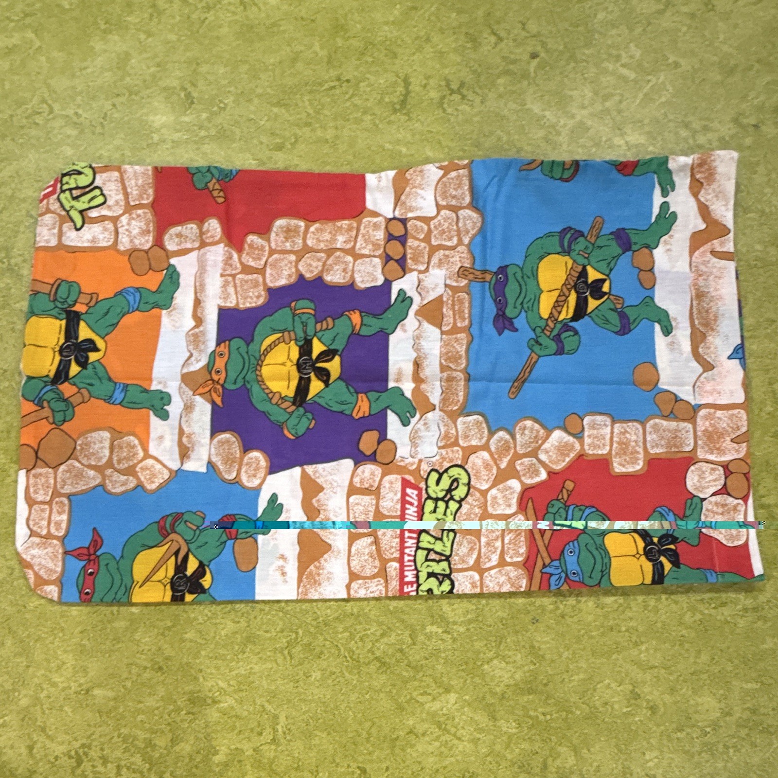 VTG 1988 TMNT Standard Cotton Pillowcase Very Good Used Condition Vibrant Clean VTG 1988 TMNT Standard Cotton Pillowcase Very Good Used Condition Vibrant Clean