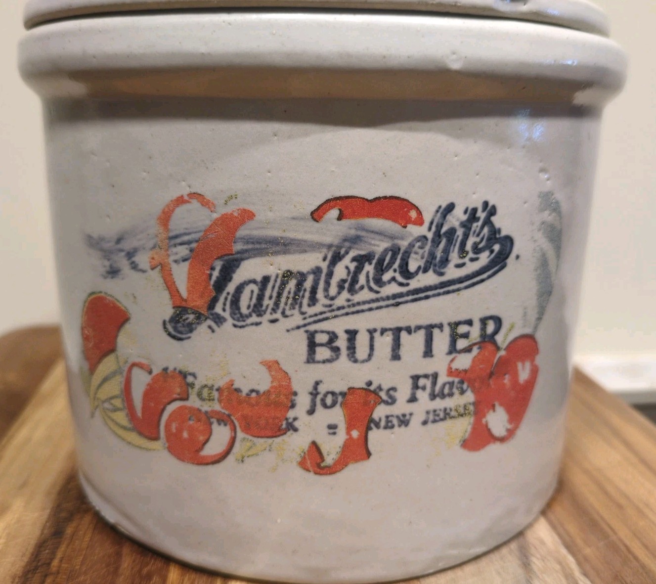 VTG Lambrecht Creamery Butter Stoneware Crock 1910-1930’s New York/New Jersey VTG Lambrecht Creamery Butter Stoneware Crock 1910-1930’s New York/New Jersey