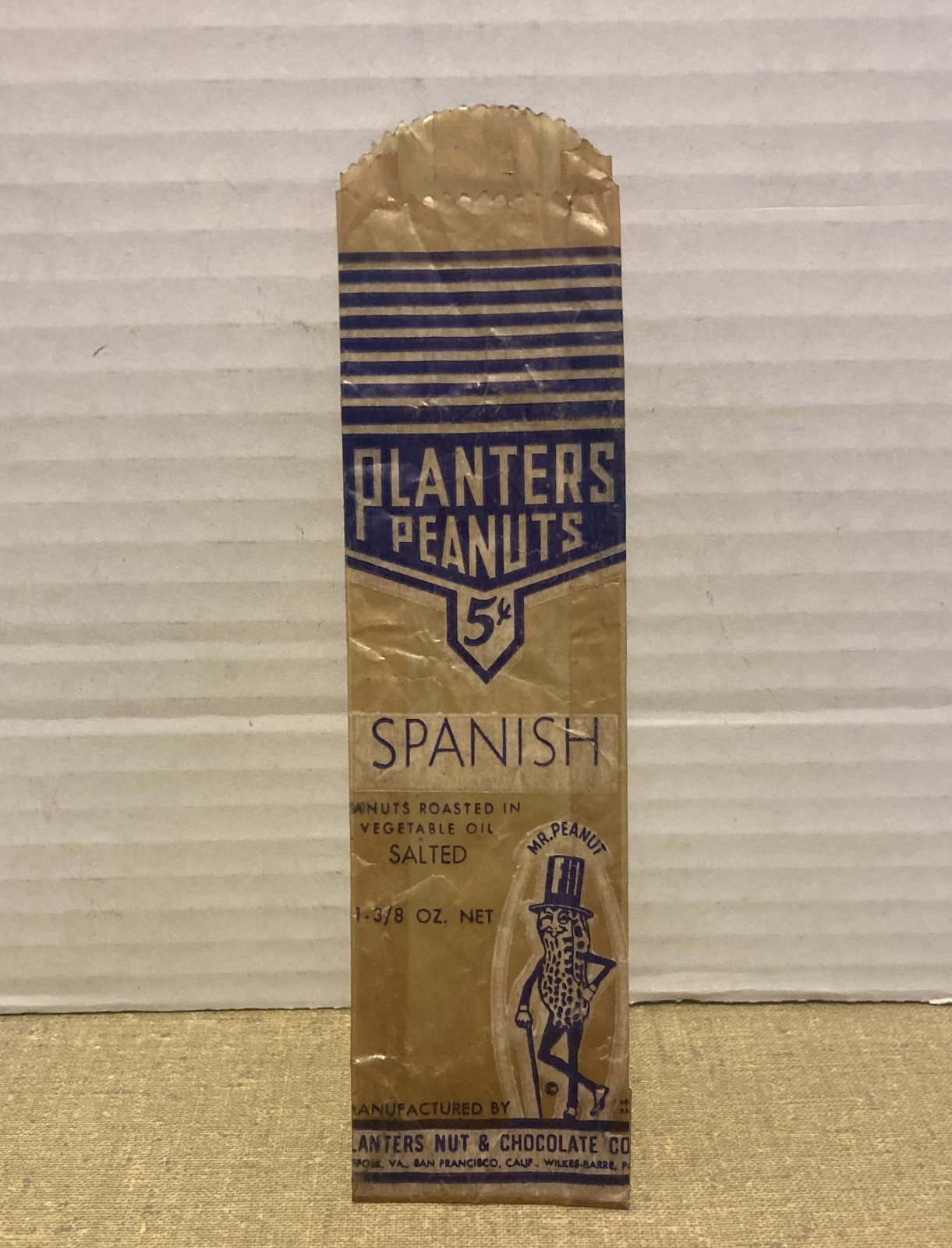 Vintage 1940\'s Planters Peanut Mr Peanut Cellophane Spanish Peanuts 5 Cent Bag Vintage 1940\'s Planters Peanut Mr Peanut Cellophane Spanish Peanuts 5 Cent Bag