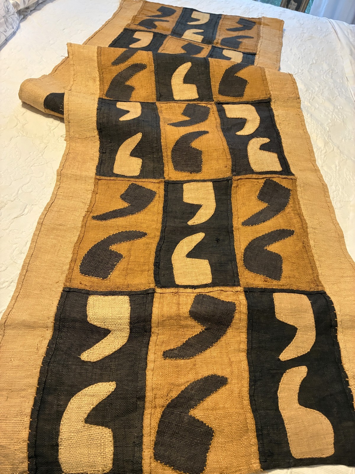 Original African Kuba Textile Raffia Cloth Handmade Natural Woven 20 Original African Kuba Textile Raffia Cloth Handmade Natural Woven 20