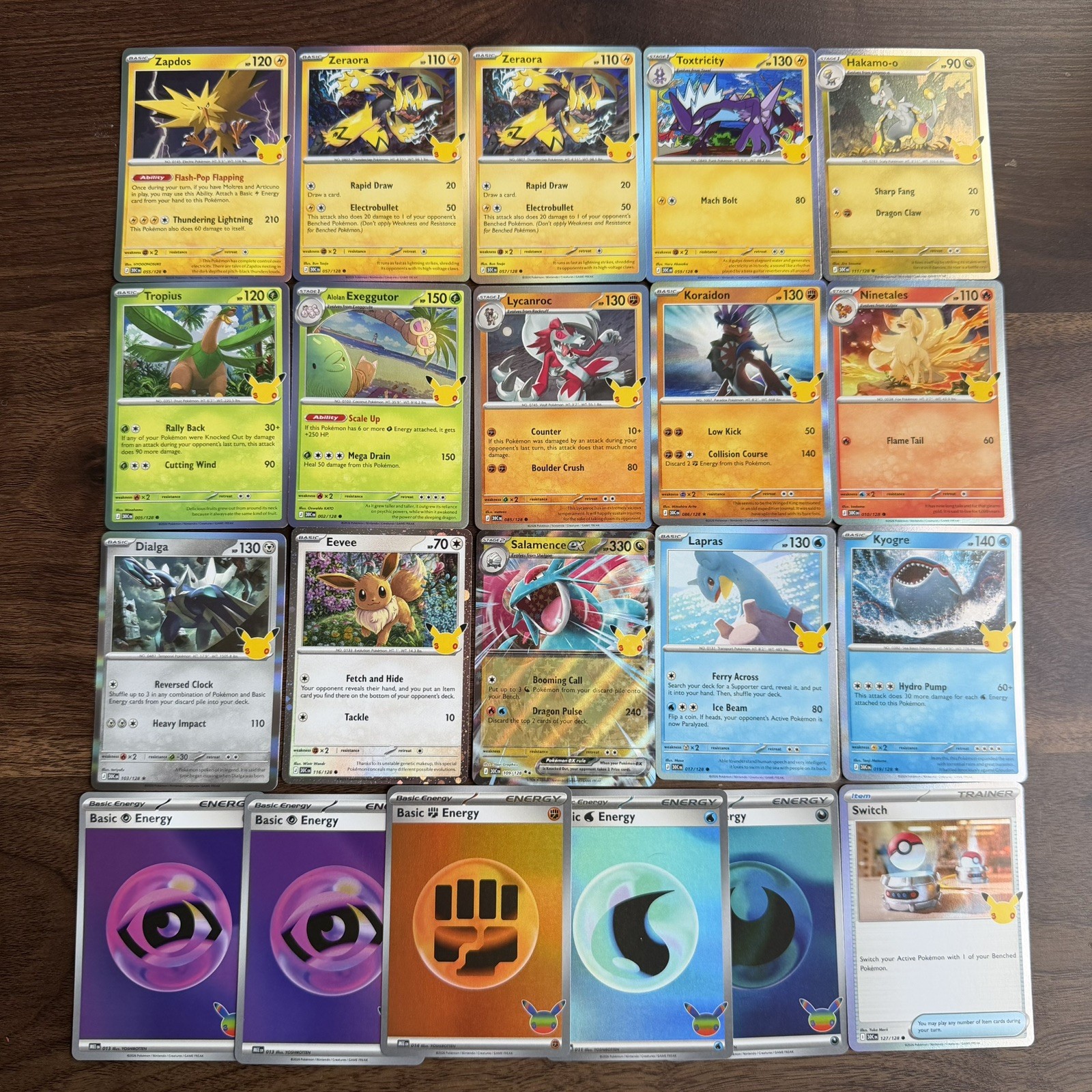 Pokemon 30th Anniversary Bulk Card Lot 21x Pokemon 30th Anniversary Bulk Card Lot 21x