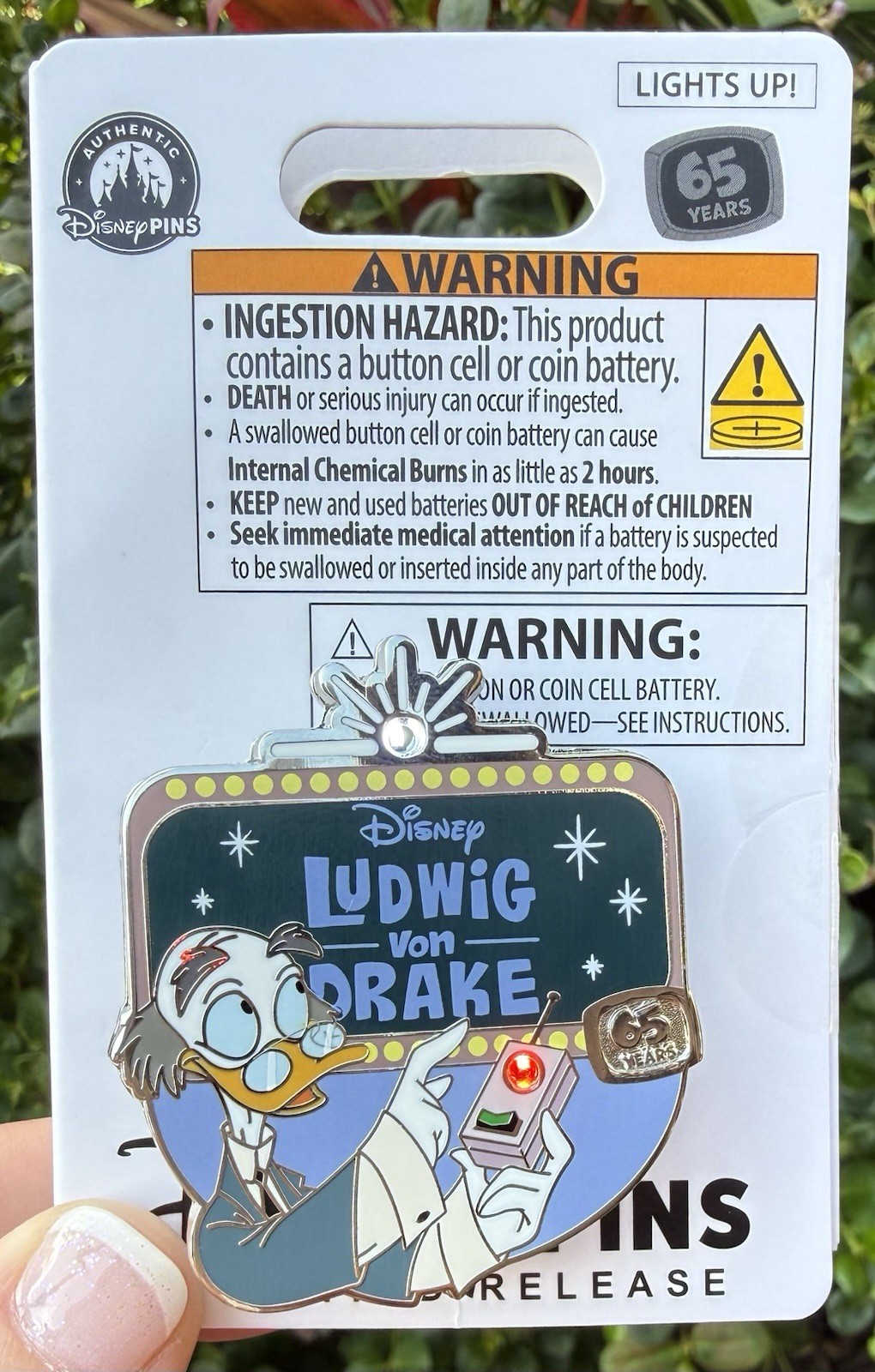 2026 Disney Parks Ludwig Von Drake 65th Anniversary Light Up LR Pin