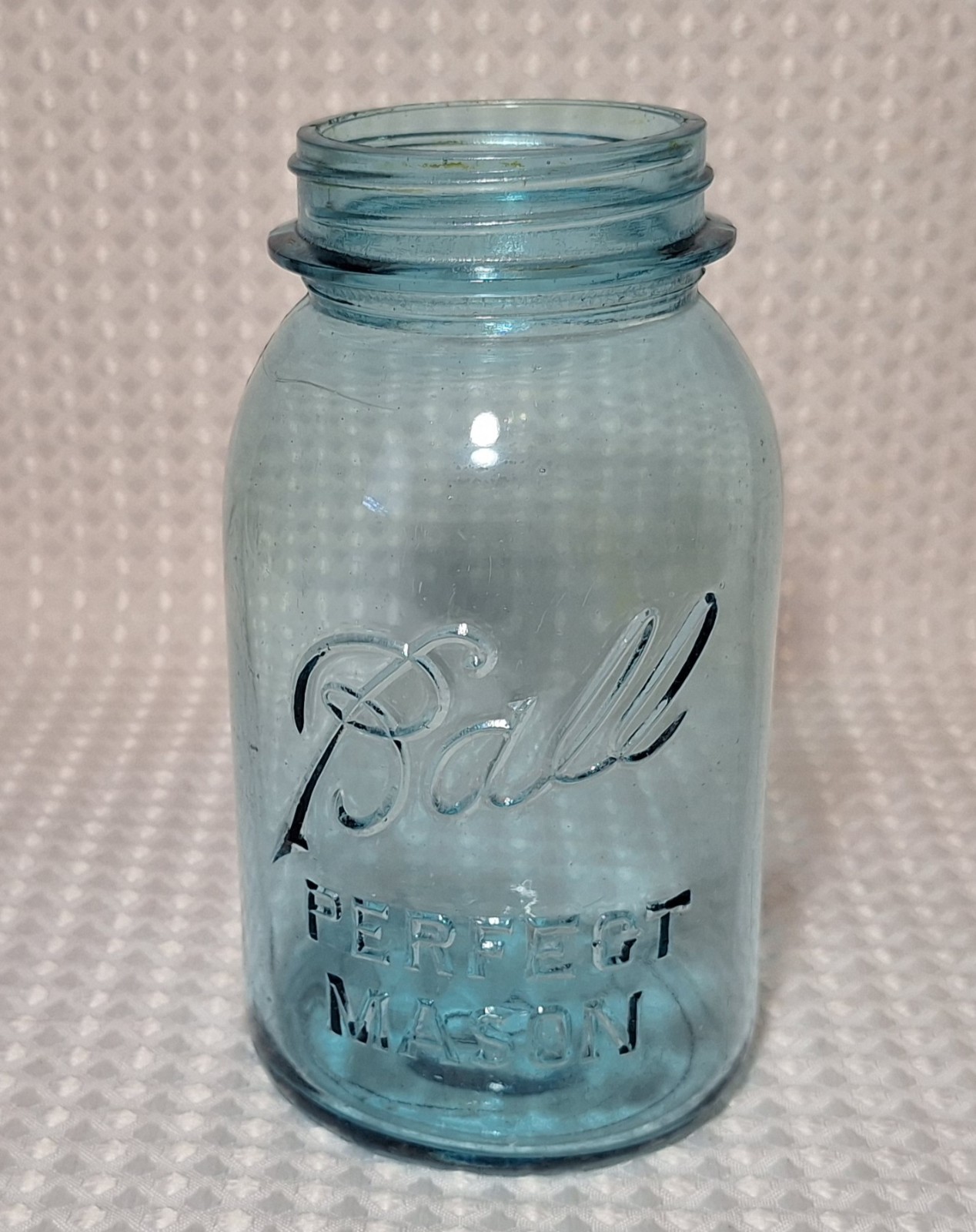 Vintage Antique 1920s-1930s Quart Aqua Blue Ball Perfect Mason Canning Jar #6 Vintage Antique 1920s-1930s Quart Aqua Blue Ball Perfect Mason Canning Jar #6