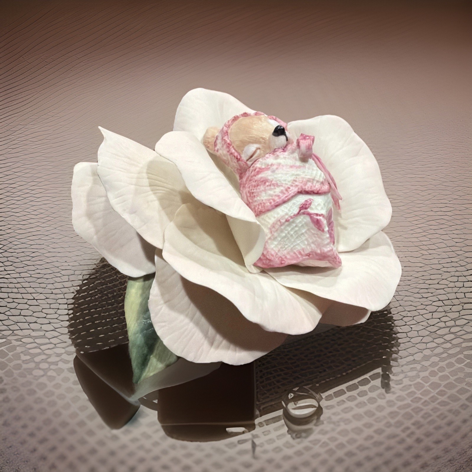 Rare Thistledown Collection BRONN Made In USA Mouse Asleep Flower 2/100 Limited Rare Thistledown Collection BRONN Made In USA Mouse Asleep Flower 2/100 Limited