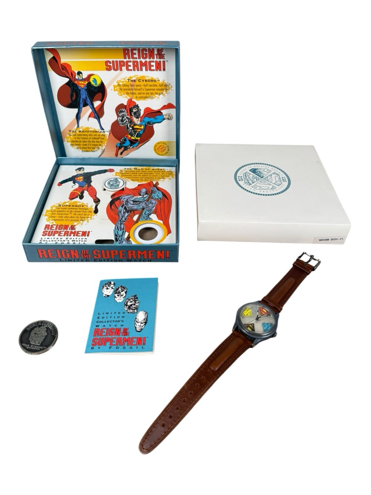 Fossil Superman Collectors Watch Limited Edition 1993 Reign of the Supermen RARE Fossil Superman Collectors Watch Limited Edition 1993 Reign of the Supermen RARE