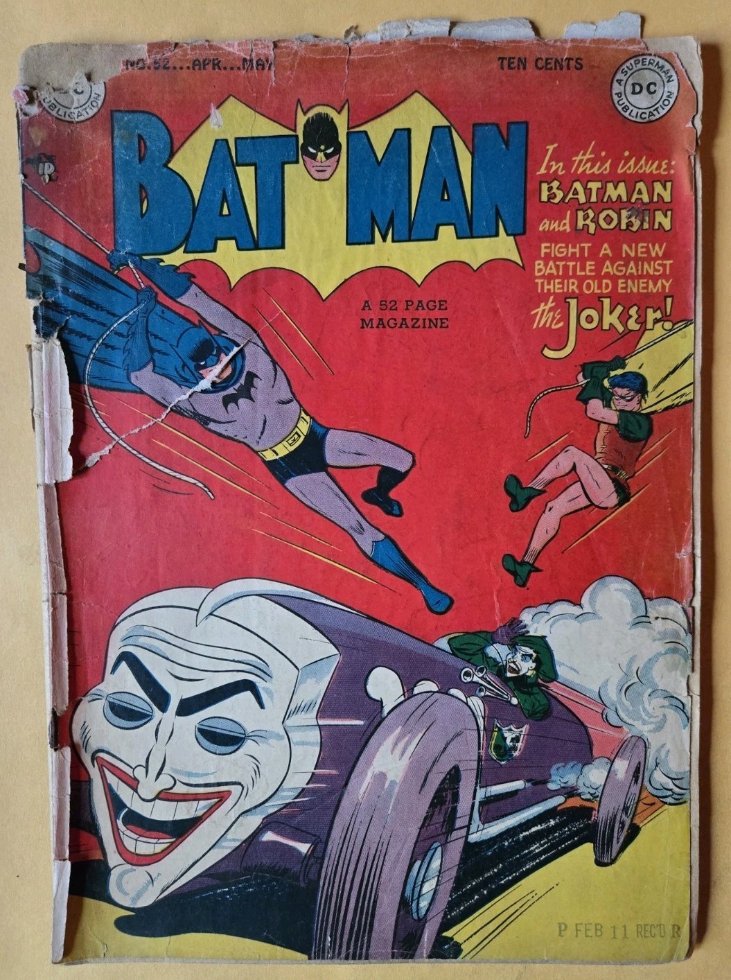Batman #52 Fair (1.0) Joker Cover Story DC Comics April-May 1949 Batman #52 Fair (1.0) Joker Cover Story DC Comics April-May 1949