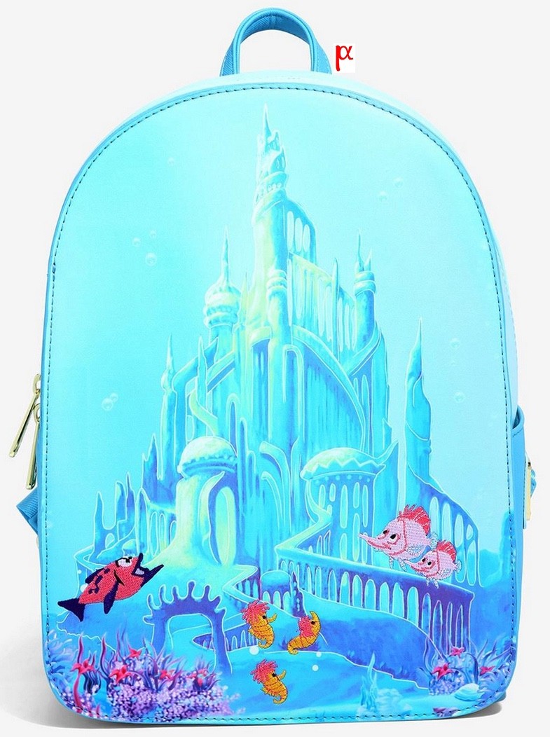 Loungefly Disney Little Mermaid Ariel Family Castle Under Sea Mini Backpack LE