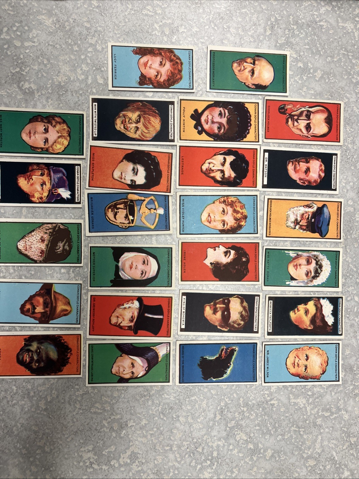 1923 Turf Cigarettes Conan Doyle Characters Lot Of 25 Complete Sherlock Holmes 1923 Turf Cigarettes Conan Doyle Characters Lot Of 25 Complete Sherlock Holmes