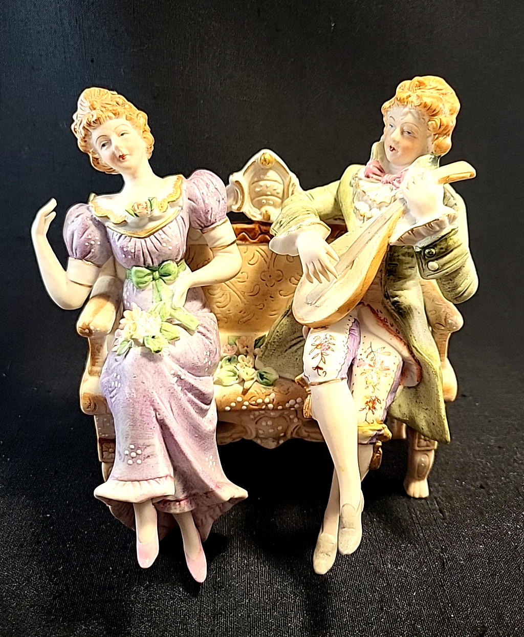 Vtg Rare 1950s Lenwile Ardalt Victorian Couple Courting #6374 Porcelain