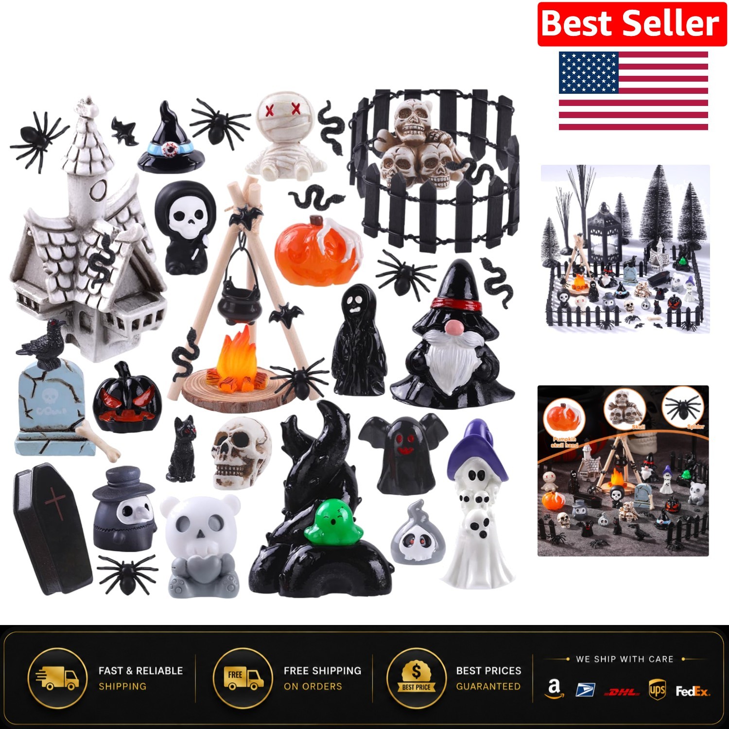 Vivid 54-Piece Halloween Figurine Set - Perfect for Home Decor and DIY Projects Vivid 54-Piece Halloween Figurine Set - Perfect for Home Decor and DIY Projects