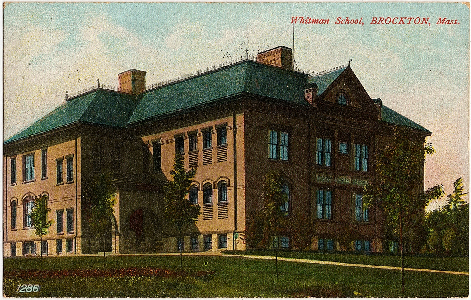 1907 Brockton Mass MA Postcard The Whitman School RARE German Made Antique DB 1907 Brockton Mass MA Postcard The Whitman School RARE German Made Antique DB