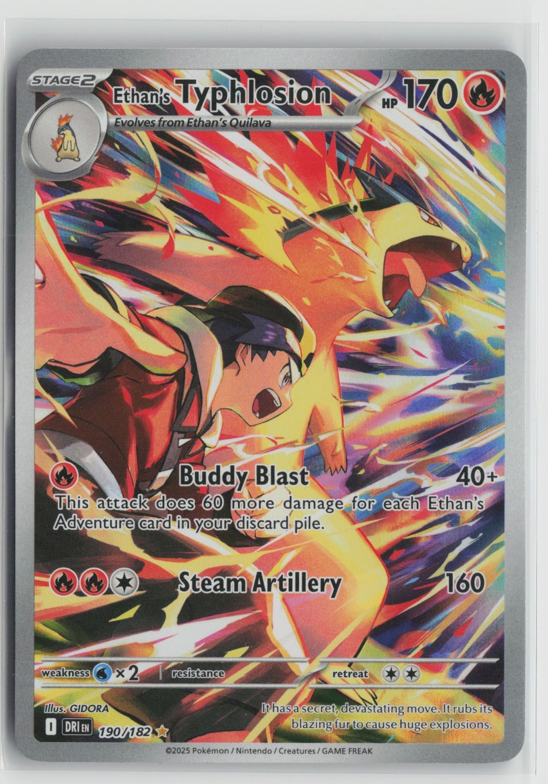 Ethan's Typhlosion - Illustration Rare Holo DRI 190/182 NM Ethan's Typhlosion - Illustration Rare Holo DRI 190/182 NM