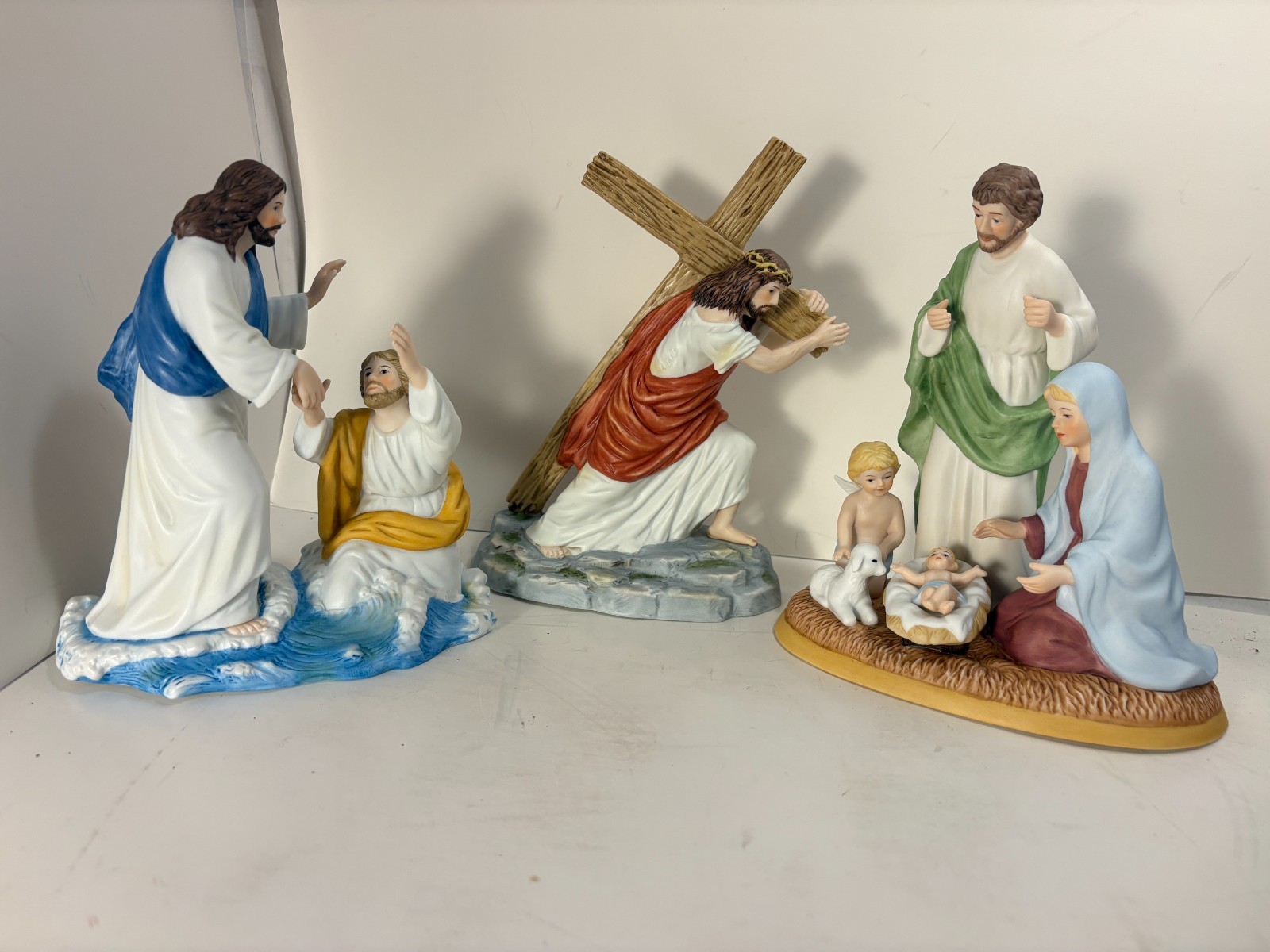 Home Interiors Homco - Greatest Stories Ever Told - 3 Porcelain Jesus Figurines