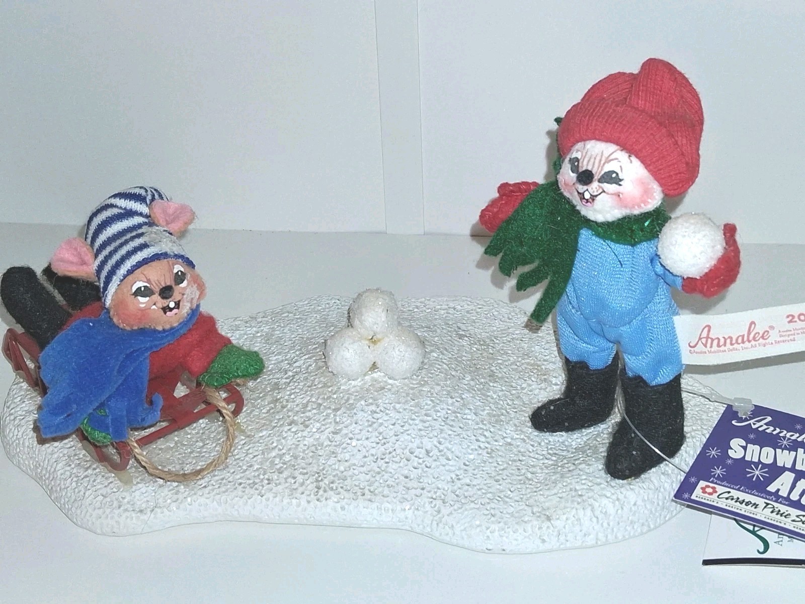 ANNALEE SNOWBALL ATTACK MICE VIGNETTE 9 ANNALEE SNOWBALL ATTACK MICE VIGNETTE 9