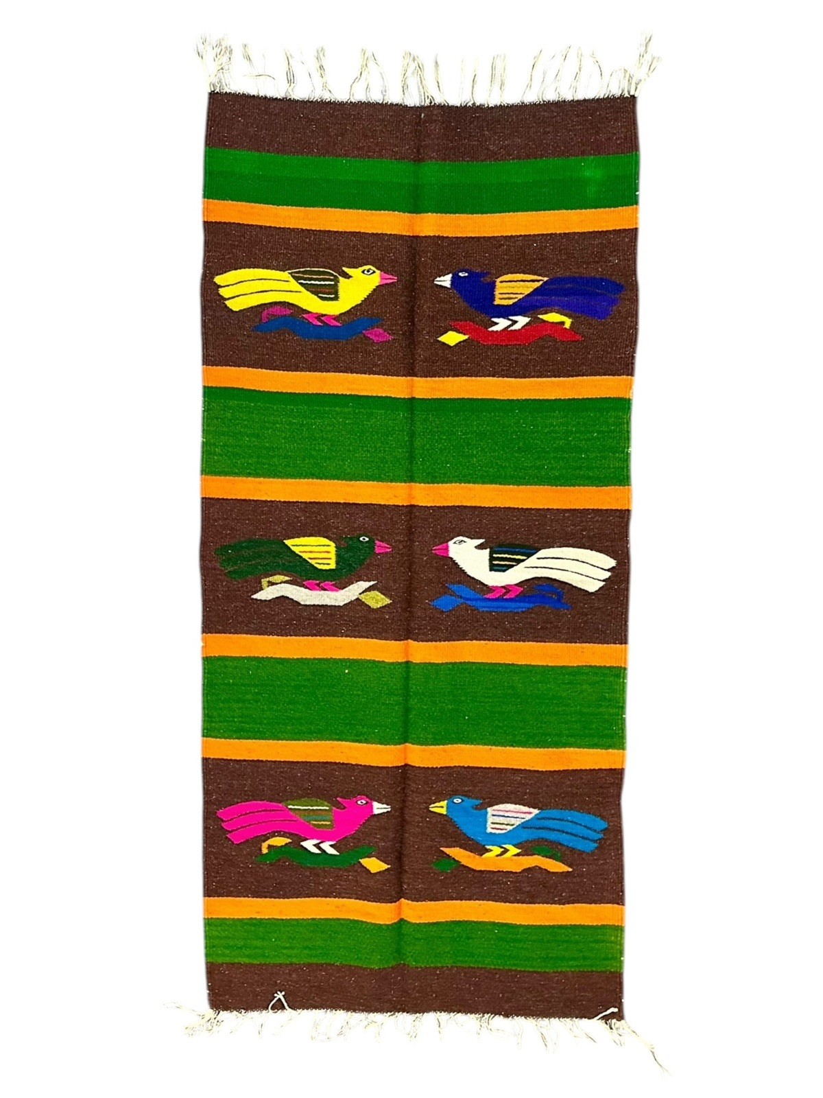 Mexican Zapotec Style wool Rug runner From Mexico 26