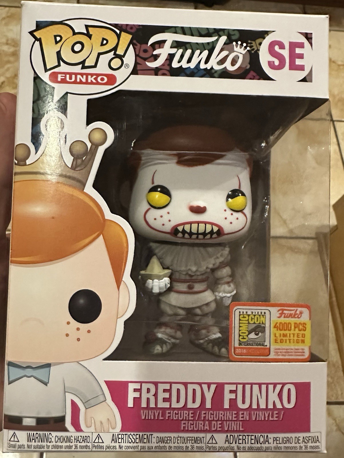 Freddy Funko as Pennywise SDCC 2018 Exclusive Pop Vinyl Figure LE 4000 SE