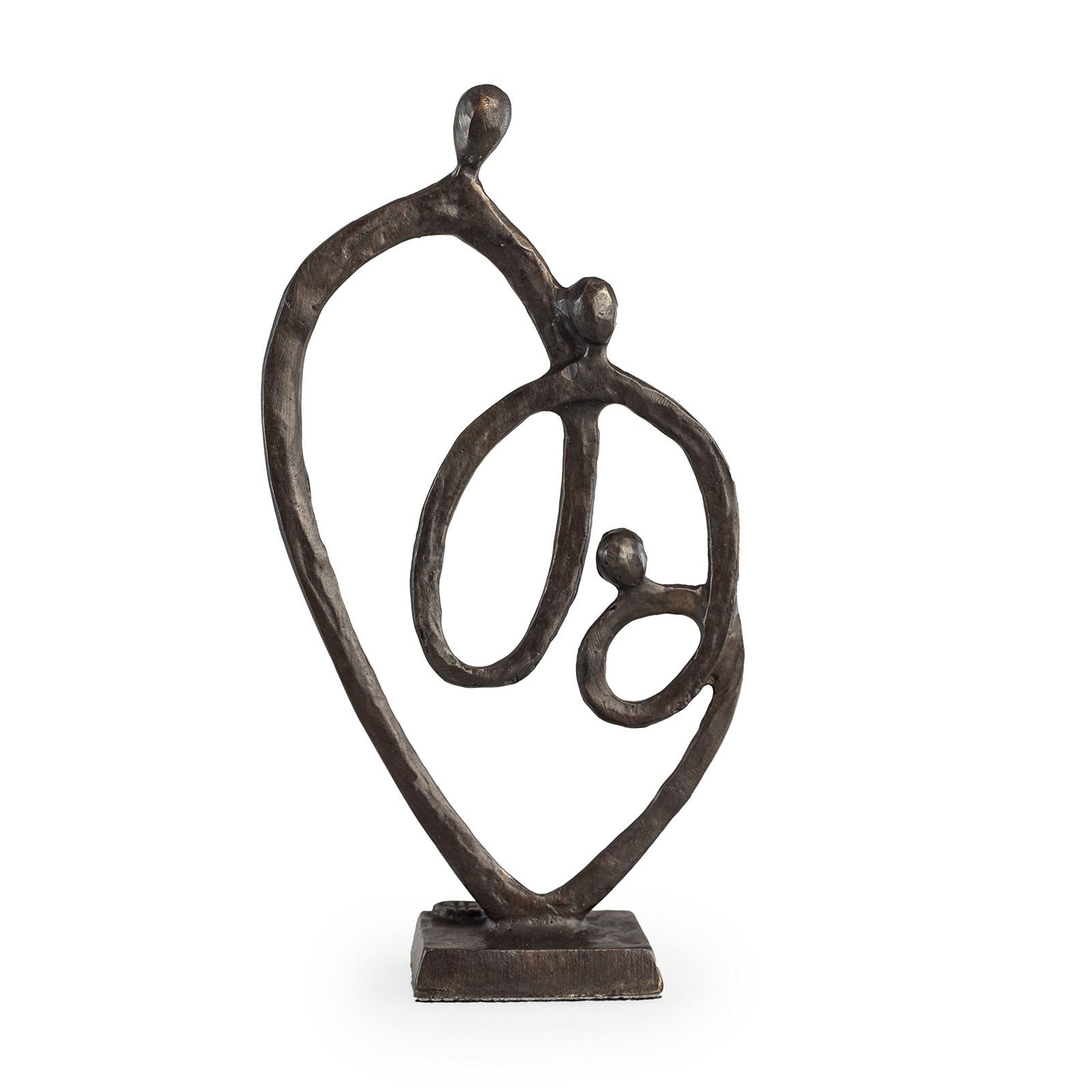 Danya B. Family of 3 Heart Ring of Love Sand-Casted Bronze Sculpture Danya B. Family of 3 Heart Ring of Love Sand-Casted Bronze Sculpture