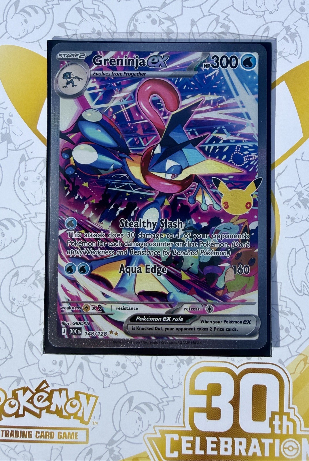 Greninja ex 148/128 Holo ME 30th Celebration Pokemon TCG English Card Greninja ex 148/128 Holo ME 30th Celebration Pokemon TCG English Card