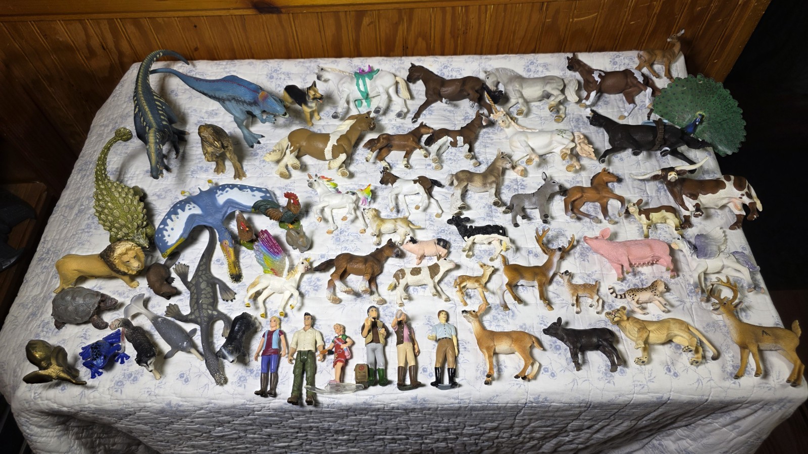 Huge Schleich Lot 55+ Pcs - Dinosaurs Wild Life Farm World Horses & Rangers