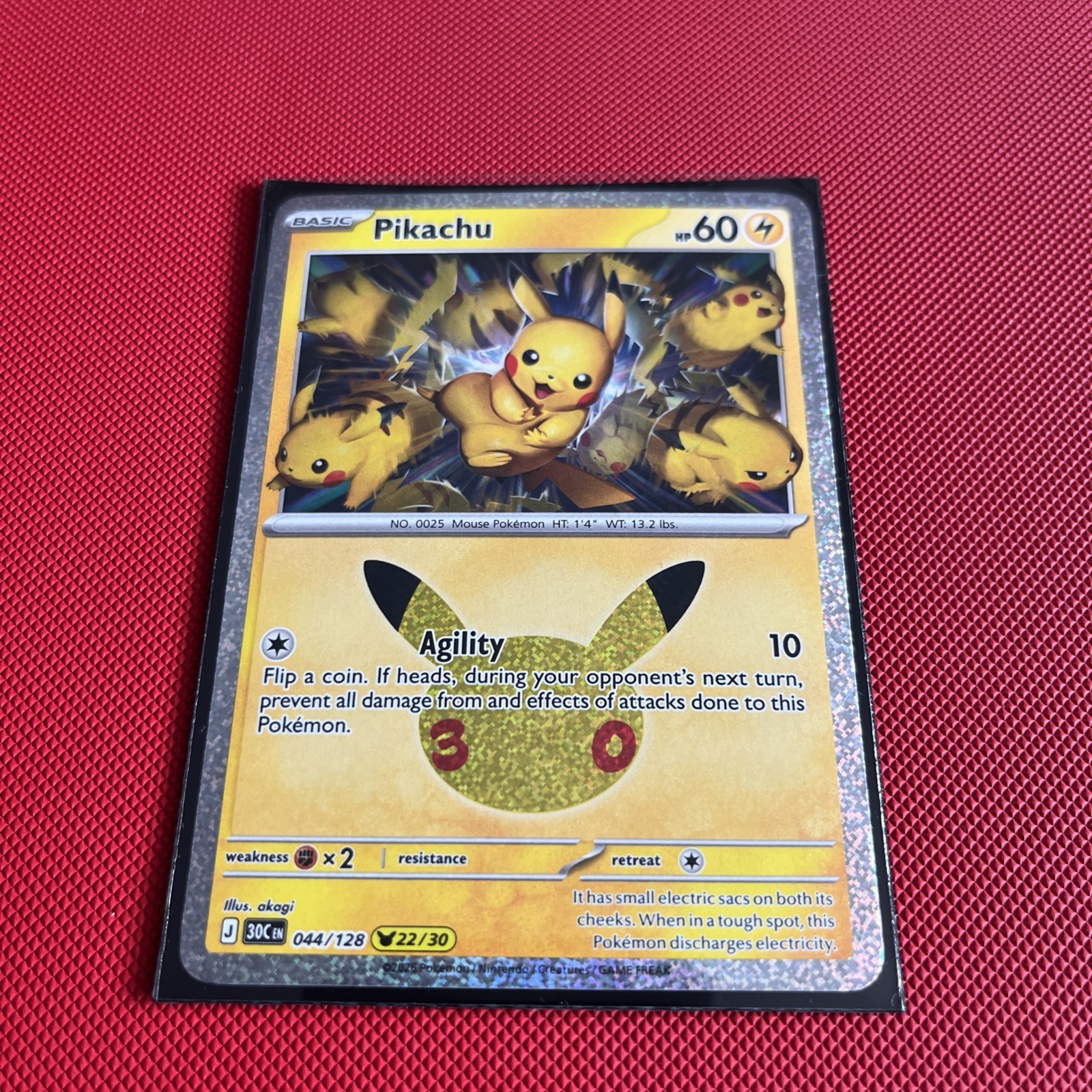 Pokemon 30th Celebrations Anniversary 30C 044/128 Pikachu 22/30 R Pokemon 30th Celebrations Anniversary 30C 044/128 Pikachu 22/30 R