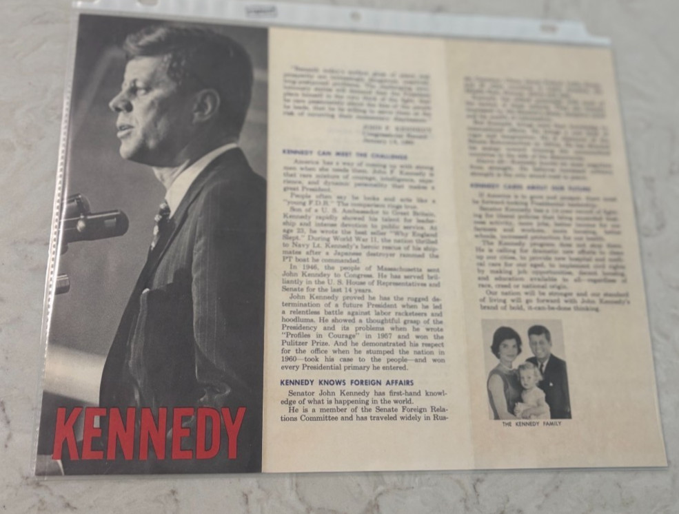1960 John Kennedy & Lyndon Johnson Presidential Campaign Brochure 8 1960 John Kennedy & Lyndon Johnson Presidential Campaign Brochure 8