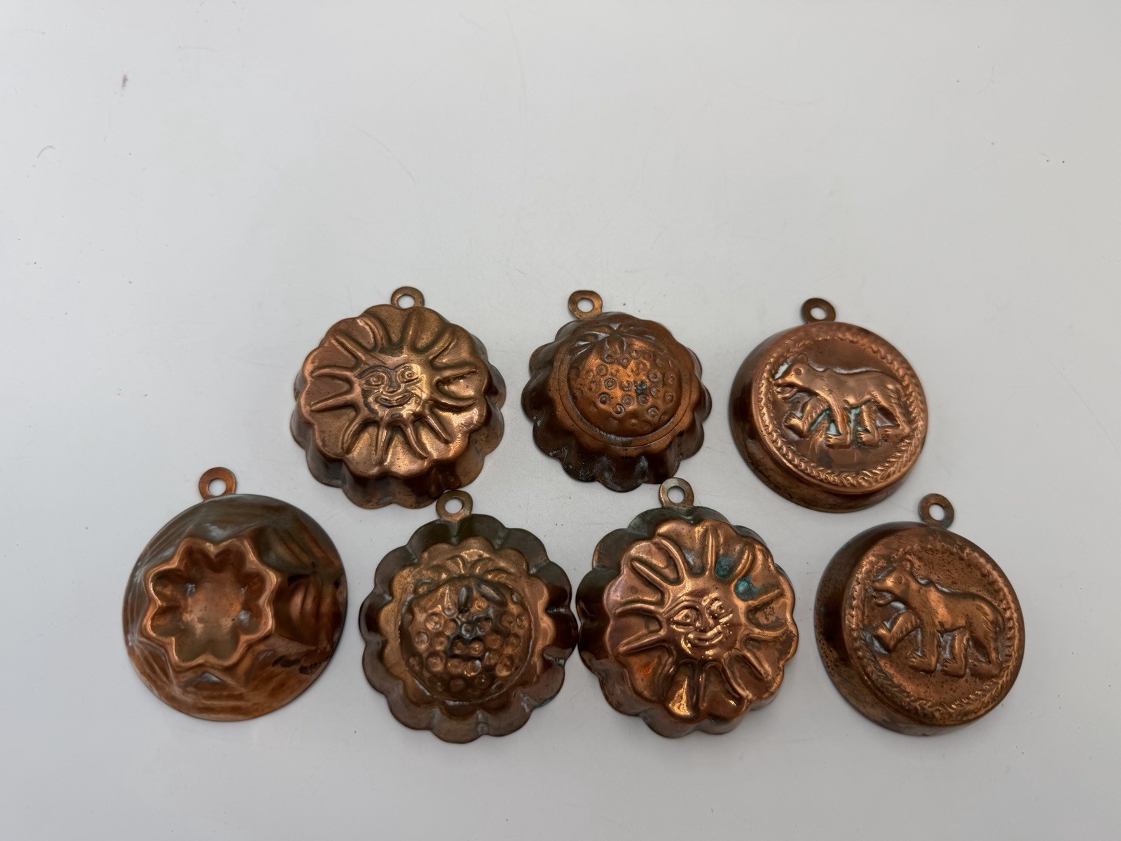 Lot Of 7 Piece Vintage Mini Copper Molds Lot Of 7 Piece Vintage Mini Copper Molds
