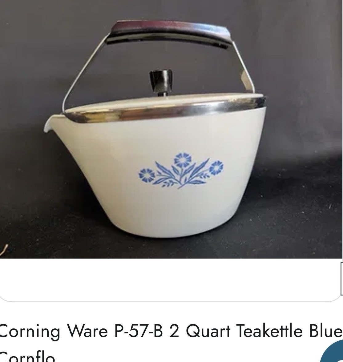 Original 1960’s Corning Ware P-57-B  Deluxe 2 QT Pyroceram TEA KETTLE