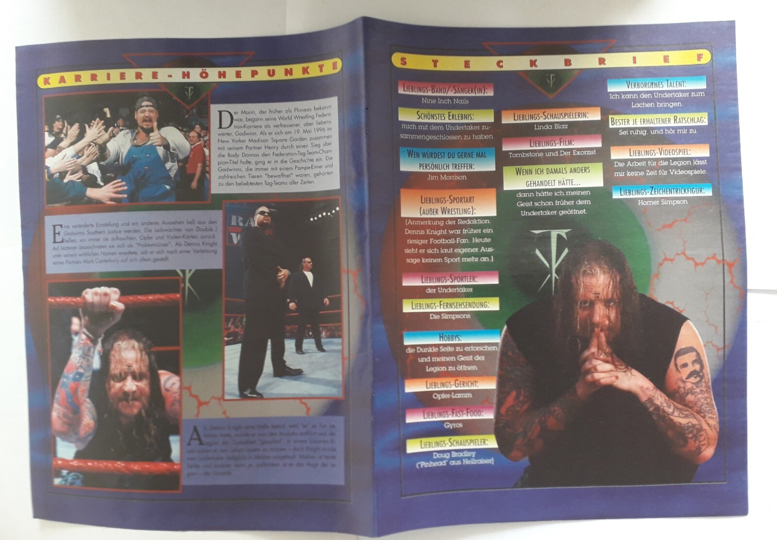 Phineas I Godwinn 29.7x42cm Profile and Poster WWF WWE WCW ECW Phineas I Godwinn 29.7x42cm Profile and Poster WWF WWE WCW ECW
