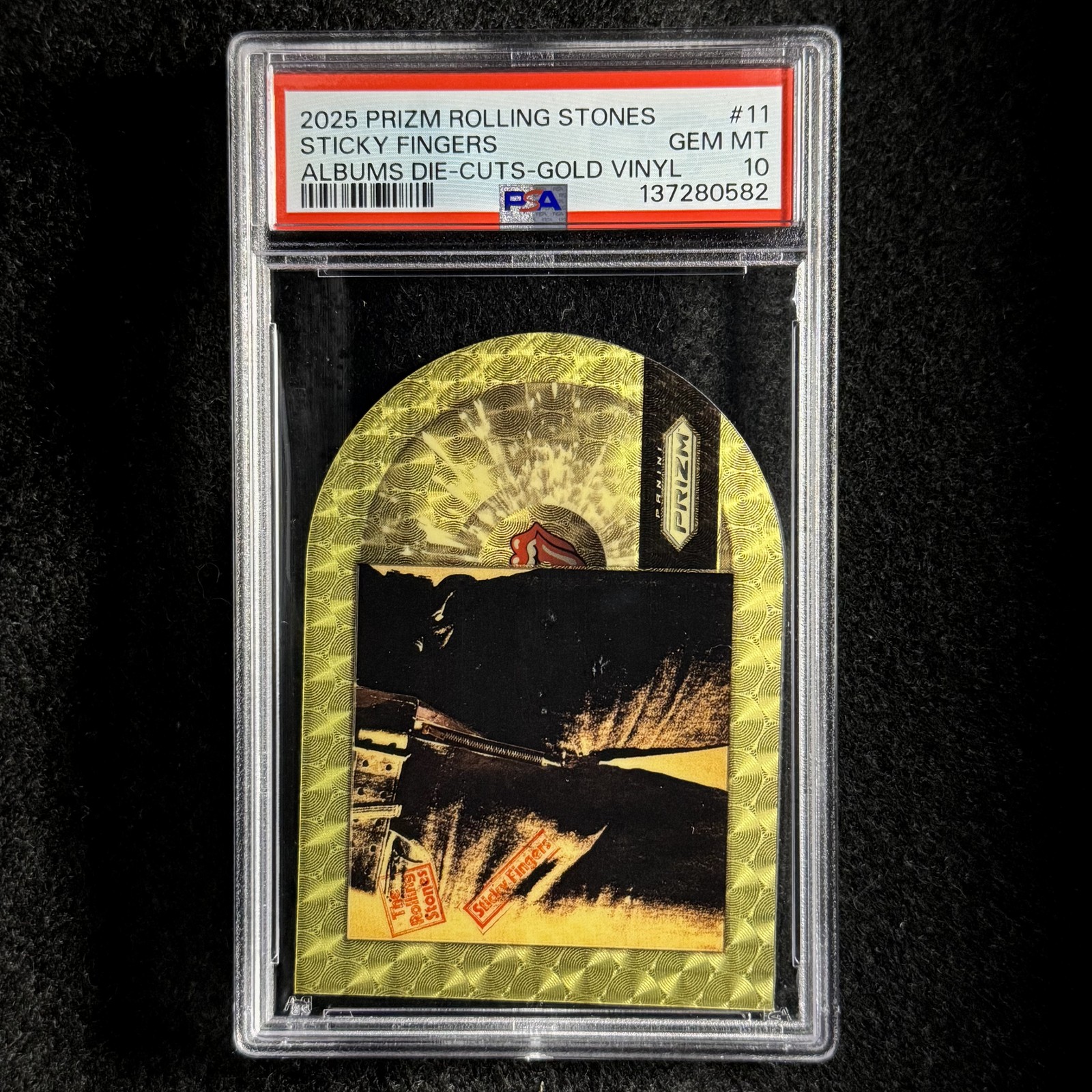 Rolling Stones 2025 Prizm Sticky Fingers Albums Gold Vinyl #11 1/5 PSA 10 Rolling Stones 2025 Prizm Sticky Fingers Albums Gold Vinyl #11 1/5 PSA 10