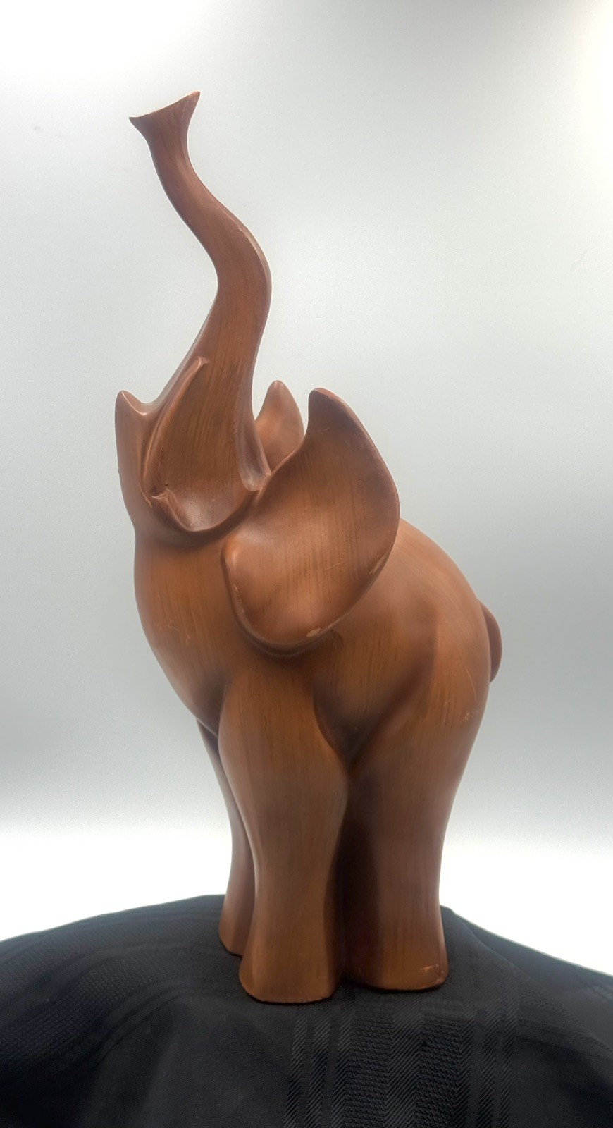 Beautiful Vintage Faux Teak Wood Elephant Carving Sculpture 13” Beautiful Vintage Faux Teak Wood Elephant Carving Sculpture 13”