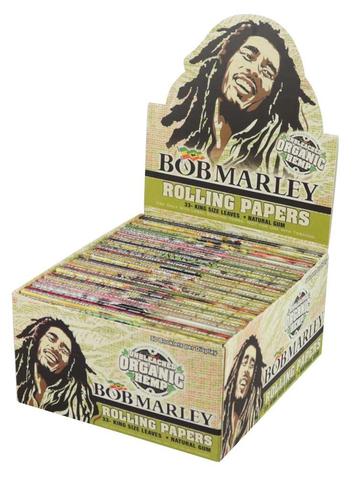 Authentic Bob Marley Rolling Papers Organic Hemp - Kingsize 50 Packs Authentic Bob Marley Rolling Papers Organic Hemp - Kingsize 50 Packs