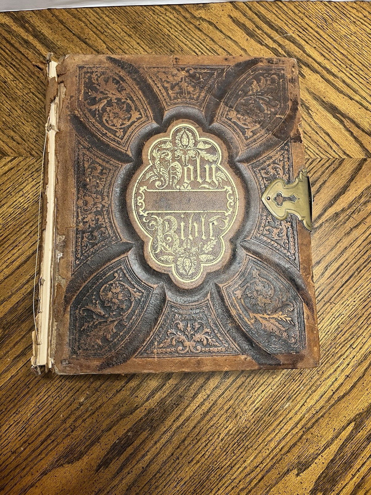 Antique 1874 Joseph Horner Holy Bible Old & New Testament Ornate Metal Clasp Antique 1874 Joseph Horner Holy Bible Old & New Testament Ornate Metal Clasp
