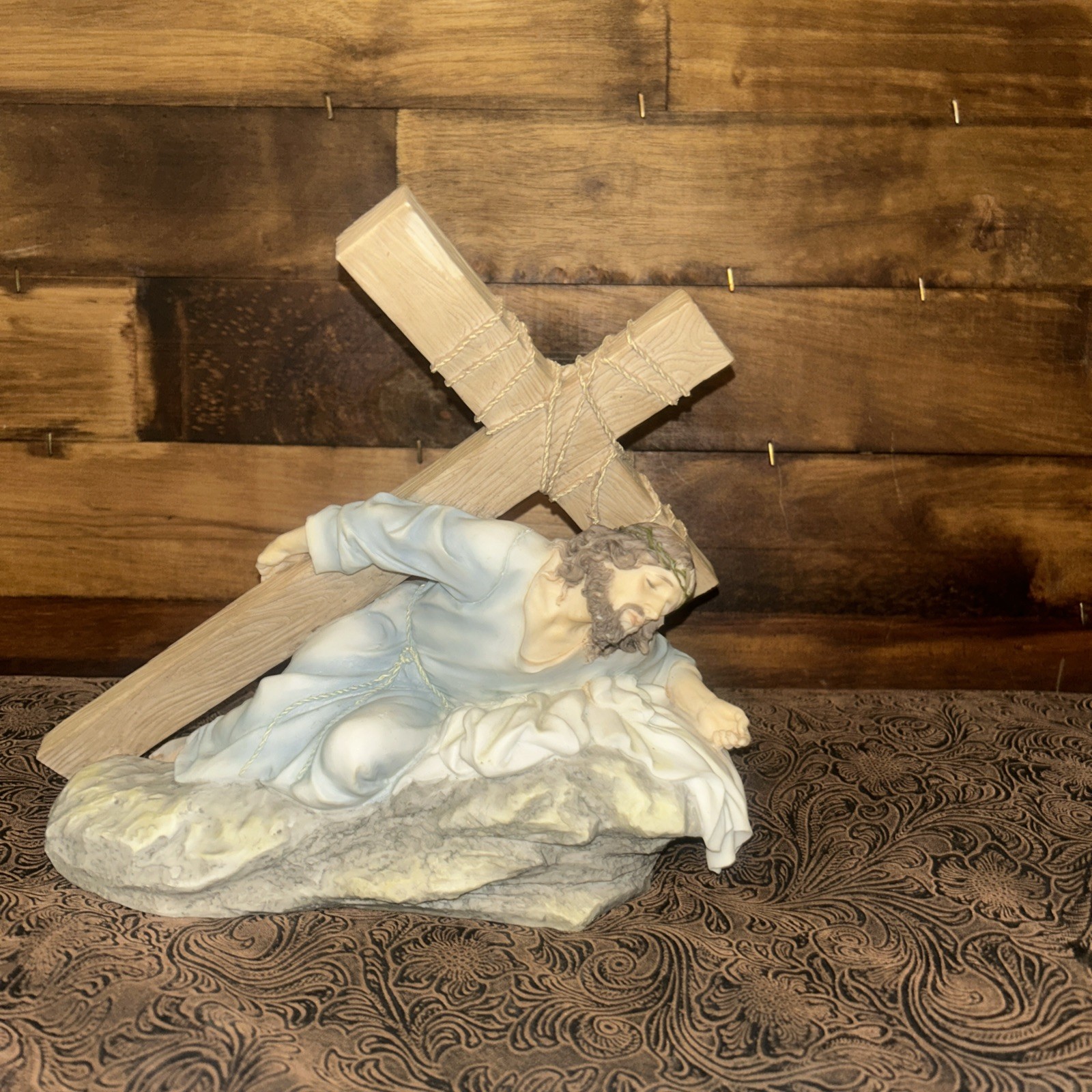 Veronese Christ Falling on the Way to Calvary Statue Figures Sculpture-Rare -VTG