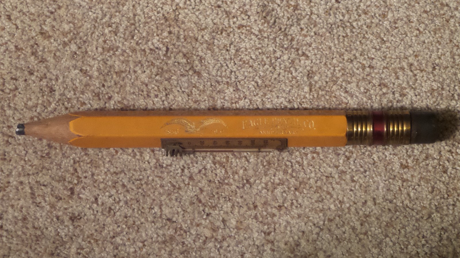 Vintage Figural 1856-1931 Eagle Pencil Co Store Advertising Desk Thermometer 13\ Vintage Figural 1856-1931 Eagle Pencil Co Store Advertising Desk Thermometer 13\