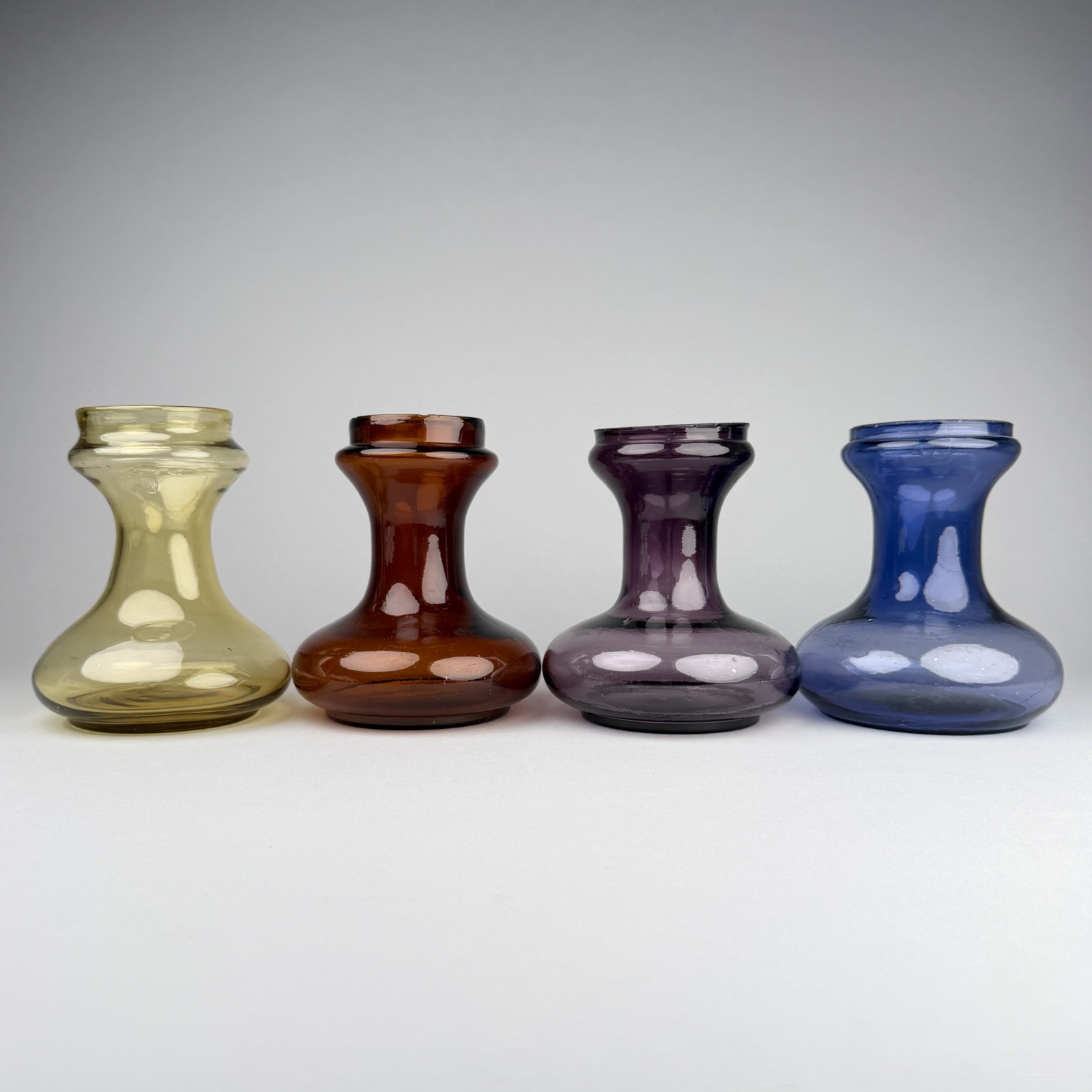 Set Of 4 Antique 19th Century English Bristol Glass Hyacinth / Bulb Vases 6
