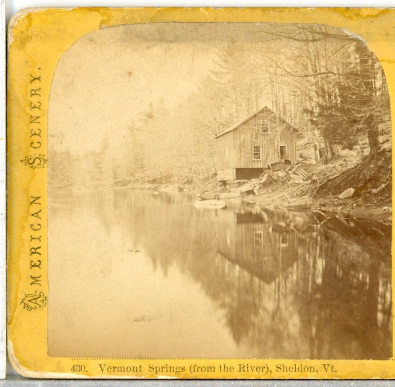VERMONT Springs, (From The River), Sheldon, c1870s--Stereoview Y9 VERMONT Springs, (From The River), Sheldon, c1870s--Stereoview Y9