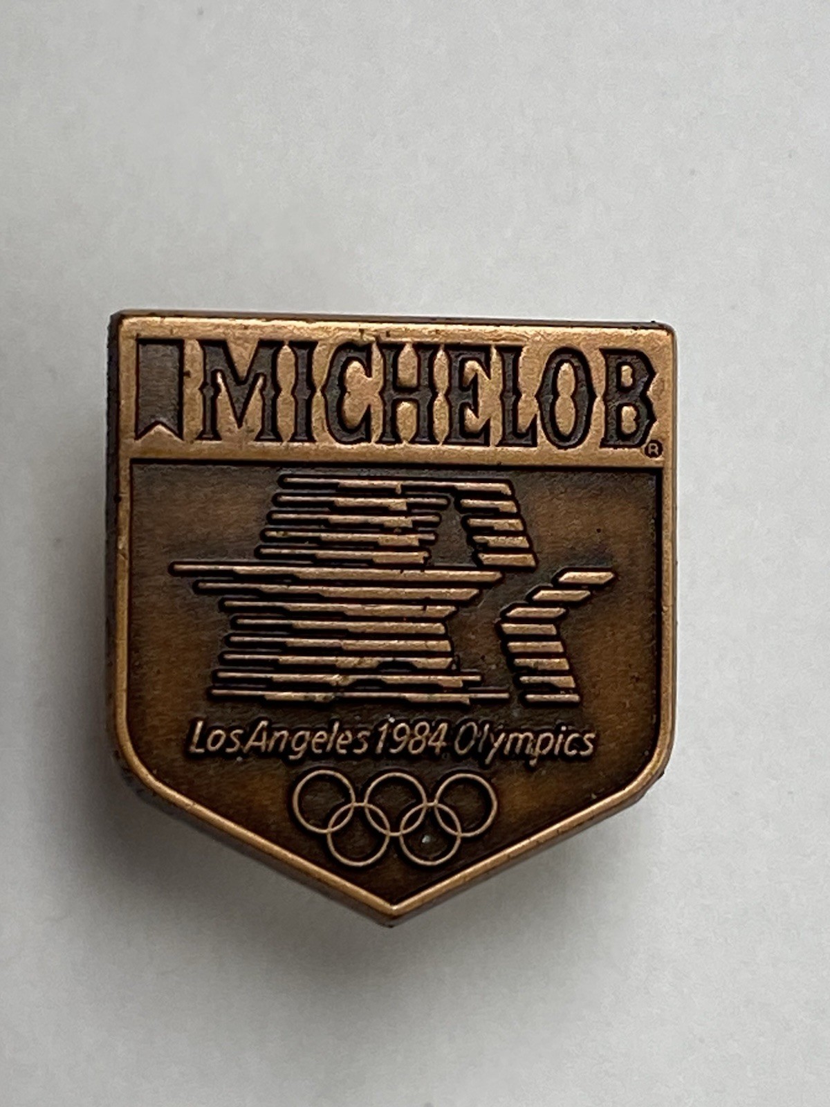 Vtg 1984 Los Angeles Olympics Michelob Sponsor Tiffany & Co Pin RARE Bronze Vtg 1984 Los Angeles Olympics Michelob Sponsor Tiffany & Co Pin RARE Bronze