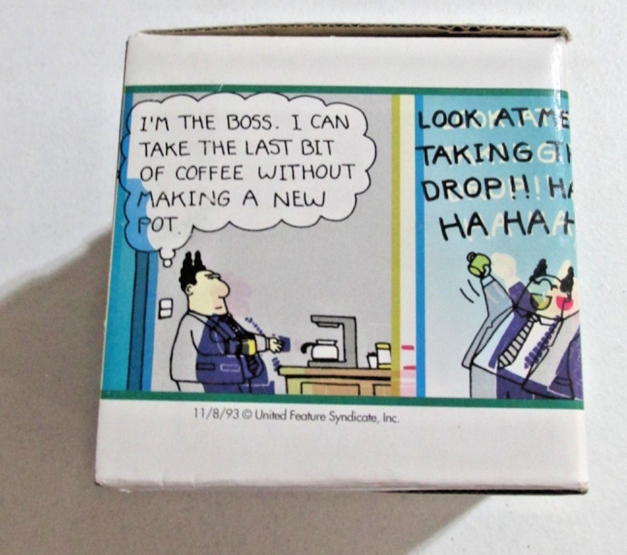 NEW Vintage Dilbert Mug Actual Human New In Box 1993 NEW Vintage Dilbert Mug Actual Human New In Box 1993